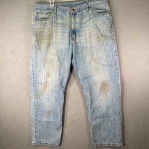 Wrangler‎ Mens Relaxed Fit Jeans 40x30 Light Wash Denim Pants Workwear Casual